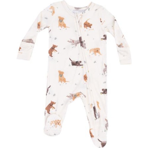 Watercolor Puppies Zip Footie