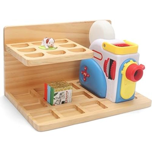 Wall Shelf Compatible with Little Tikes for Story Dream Machine Books Starter Set, for Little Tikes for Storytime Audio Play Real for Littles Character Storage Floating Shelves (Natural)