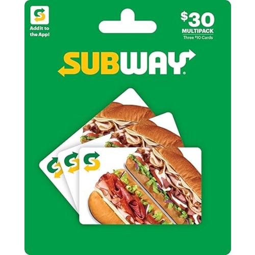 Subway Gift Cards, Multipack of 3