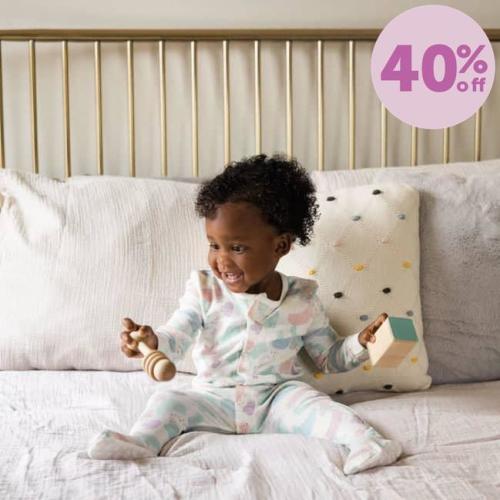 watercolor organic cotton magnetic parent favorite footie – Magnetic Me