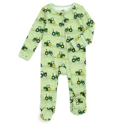 John Deere Tractor Newborn Baby Boys Zip Up Sleep N' Play Green Tractors Newborn