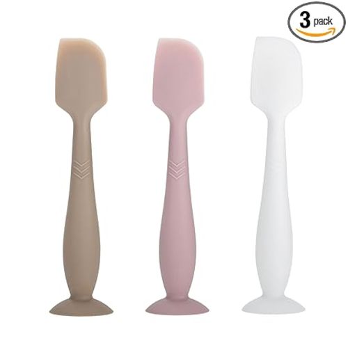 3-Pack Baby Diaper Cream Spatula - Baby Diaper Rash Cream Applicator for Butt Paste - Diaper Cream Brush for Newborn Essentials (grey, pink, white)