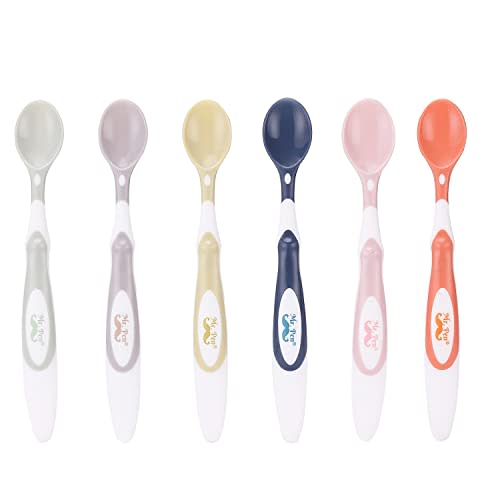 Mr. Pen- Baby Spoons, 6 Pack, Soft-Tip Silicone Baby Spoon, Silicone Spoons Baby, Spoon for Baby, Baby Spoons First Stage, Infant Feeding Spoons, Baby Food Spoons, Baby Feeding Spoon, Toddler Spoon