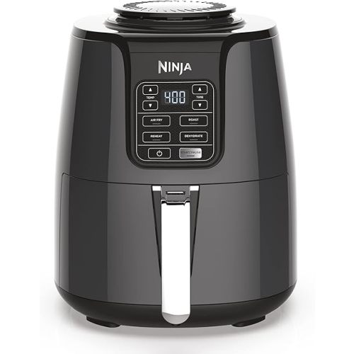 Ninja Air Fryer, Roast, Bake, Air Fry, Roast, Broil, Reheats, & Dehydrates, 4-in-1, Fries, Frozen Food, Veggies, and Juicy Meat, Less Oil, Easy Meals, Healthy Meals, Compact, 4 QT, Grey, AF101