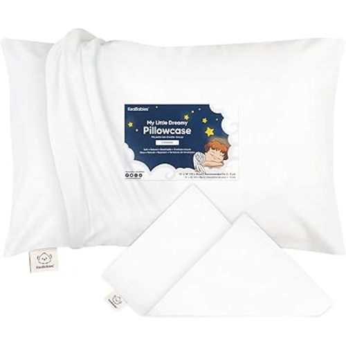 KeaBabies Toddler Pillowcase for 13X18 Pillow - Organic Toddler Pillow Case for Boy, Kids - 100% Natural Cotton Pillowcase for Miniature Sleepy Pillows - Pillow Sold Separately (Soft White)