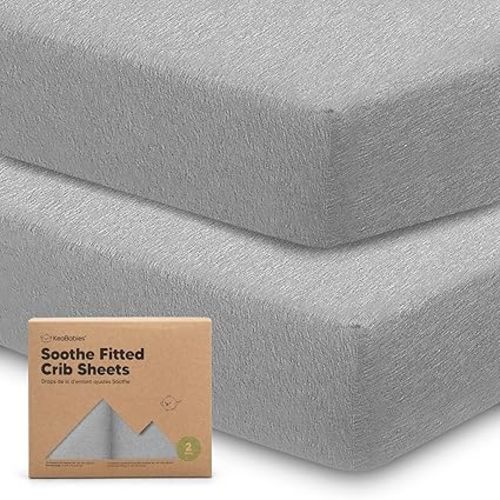 KeaBabies 2-Pack Organic Crib Sheets for Boys, Girls - 52x28 Fitted Crib Mattress Sheet Neutral, Breathable Jersey Cotton Cover for Baby Bed, Toddler Mattress, Soft & Cute Prints (Storm)