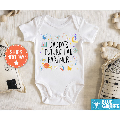 Daddy&#39;s Future Lab Partner Onesies®, Baby Shower Gifts, Cute Science Baby, Gift Nerdy, Baby Clothes, Funny Scientist Gift