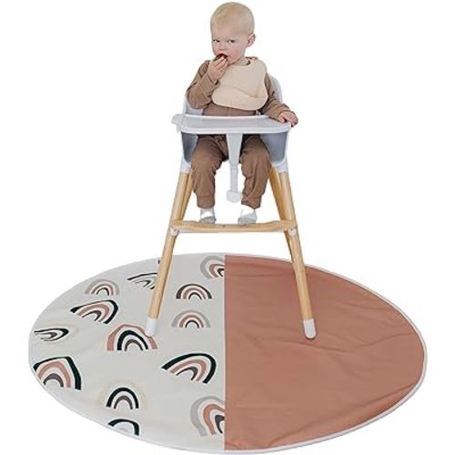 3-1 Baby Splat Mat for Under High Chair | Art Mat | Picnic Mat | Splat Mat Waterproof Washable | High Chair Mat for Floor | Splash Mat for Under High Chair | Food Mat for Baby High Chair Food Catcher