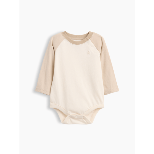 Baby Organic Cotton Colorblock Raglan Bodysuit