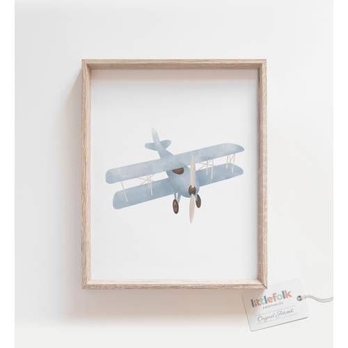 Vintage Plane Print, Biplane Wall Art, Printable Travel Wall Art, Travel Nursery Decor, Boys Room Decor, DIGITAL DOWNLOAD