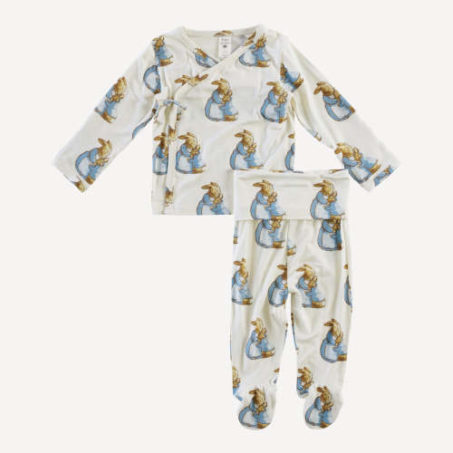 long sleeve wrap top and rolled footed pant set | peter rabbit & mom | – kate quinn