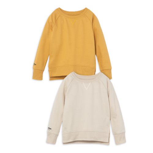 Little Star Organic Toddler Unisex 2 Pack Long Sleeve Pull Over Sweatshirt, Size 12M-5T