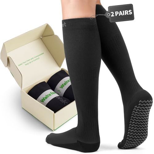 Pregnancy Compression Socks for Women, 2Pairs 15-20mmHg Maternity Compression Stocking for Swelling Circulation Long Standing