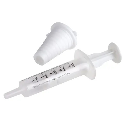 EZY DOSE Kids Baby Oral Syringe & Dispenser | Calibrated for Liquid Medicine | 5 mL/1 TSP | Includes Bottle Adapter,White and Transparent,1 Count (Pack of 1),67008