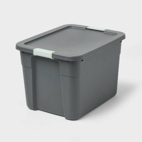 20gal Latching Storage Tote - Brightroom™: Portable Gray Utility Tub With Lid, 20 Gallon Capacity, Universal Storage