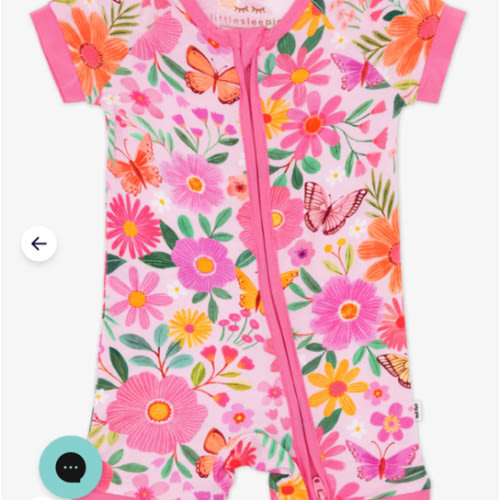 Butterfly Blooms Shorty Zippy – Little Sleepies