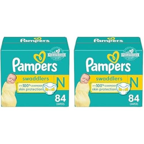 Pampers Swaddlers Newborn Diaper Size 0 84 Count (Pack of 2)