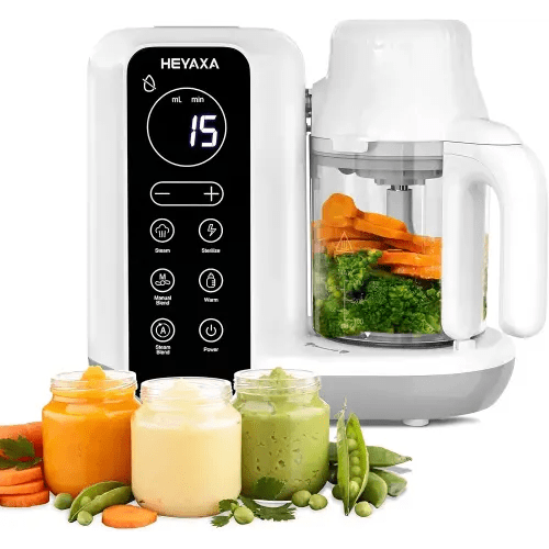 Baby Food Maker, Baby Food Processor with Automatic Cooking & Grinding, Food Steamer Puree Blender with Self-Cleaning Function, BPA Free (White)