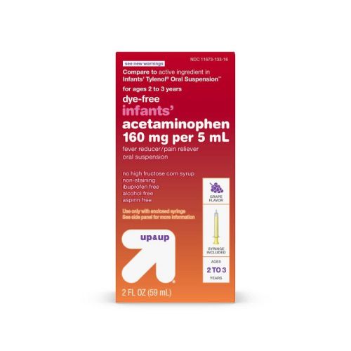 Infants' Dye-free Acetaminophen Fever Reducer/pain Reliever Liquid - Grape - 2 Fl Oz - Up&up™