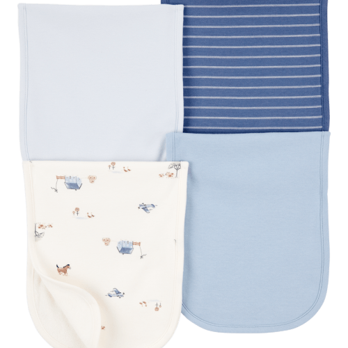 Blue Baby 4-Pack Burp Cloths | Carter’s Oshkosh Canada