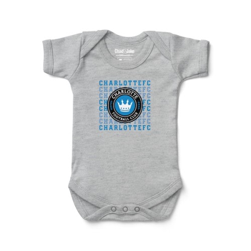 Newborn & Infant Charlotte FC Chad & Jake Heather Gray Retro Bodysuit