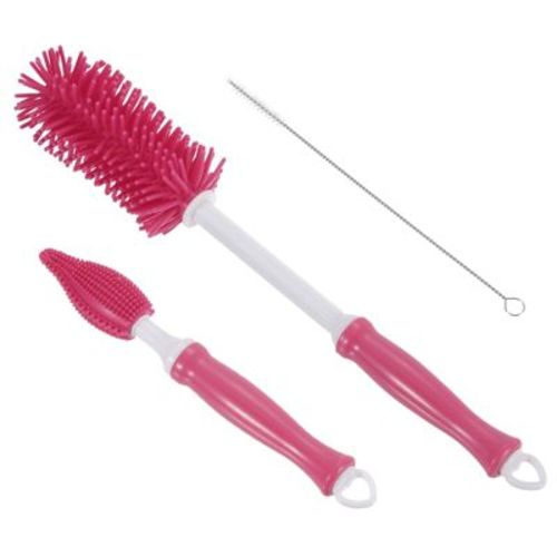 Unique Bargains Long Handle Silicone Water Bottle Cleaning Brush Kit