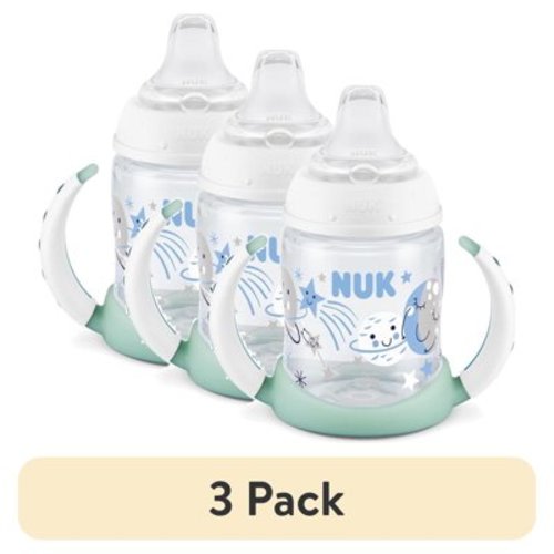 (3 pack) NUK Learner Cup, 5 oz Soft Spout Sippy Cup, 1 Pack, 6+ Months, Neutral, Unisex