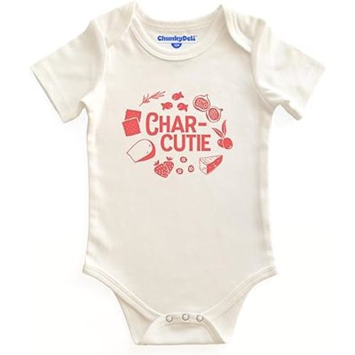 Char-cutie Cotton Short Sleeve Bodysuit | Gender Neutral Foodie Baby Jumper, Pregnancy Announcement, Housewarming