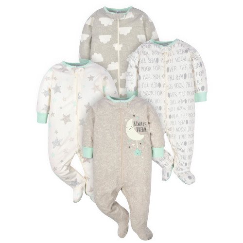 Gerber Baby Boy or Girl Gender Neutral Sleep 'N Play Footed Pajamas, 4-Pack