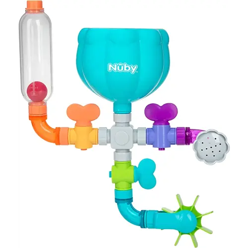 Nuby Wacky Waterworks Pipes Bath Toy - Baby Bathtub Toy with Interactive Features for Cognitive Development