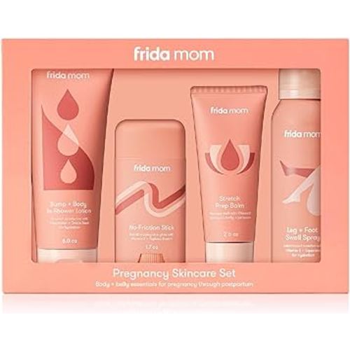 Frida Mom Pregnancy Skincare Set, Body Relief for Stretch Marks, Dry Skin, Swelling, & Chafing - 4pk Set