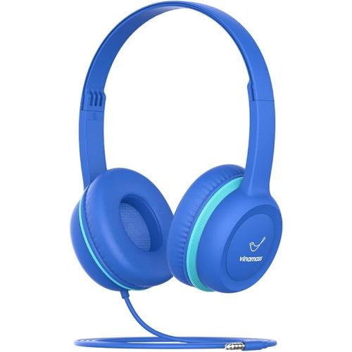 Kids Headphones, Wired Headphones for Kid with Safe Volume Limiter, Kid Headphone with Cord 3.5mm Jack, On-Ear Girls Boys Toddler Headphone for School