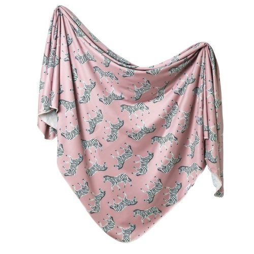 Copper Pearl Bloom Knit Swaddle Blanket - Zebras
