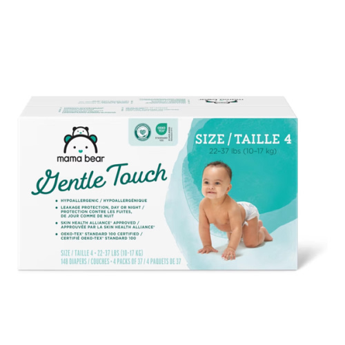 Gentle Touch Diapers, Size 4, 148 Count