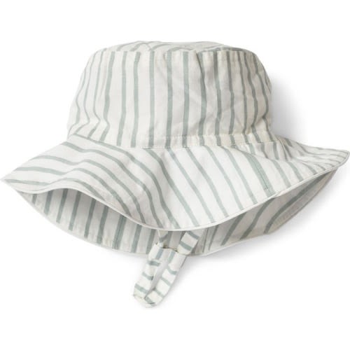 Pehr Stripe Organic Cotton Bucket Hat, 0-6 M, Stripes Away Sea