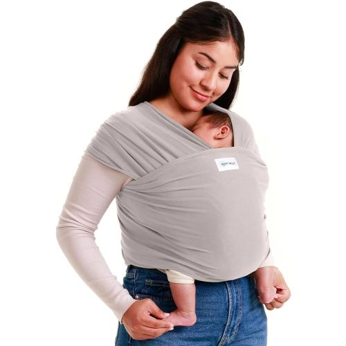 Sleepy Wrap Stretchy Ergonomic Baby Carrier Sling for Newborns to Toddlers - Hands-Free Lightweight Baby Wrap 7-35 lbs (Light Grey)