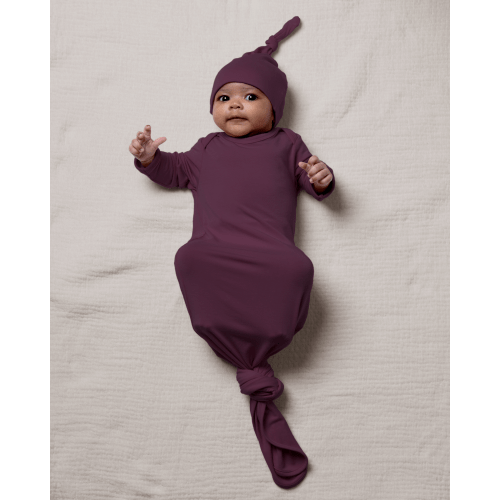 Bamboo Knotted Baby Gown | Navy Stars | Kindred Bravely