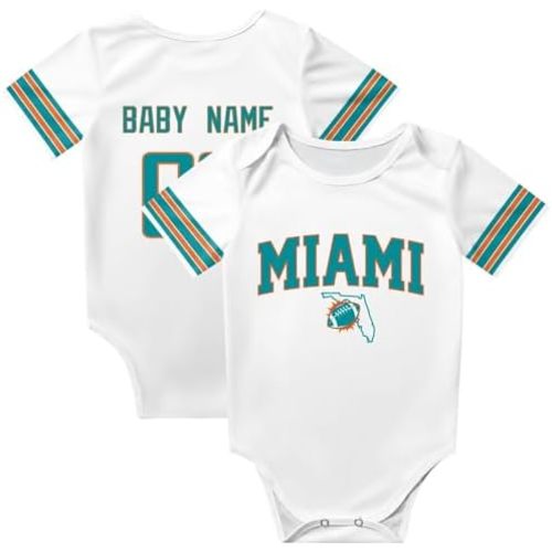 KREDE Baby Clothes White Unisex Bodysuit Personalized Custom Baby Name Number for Baby Boy Girl