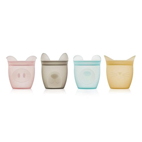 Zip Top 100% Platinum Silicone Baby Snack Containers (4 Set)