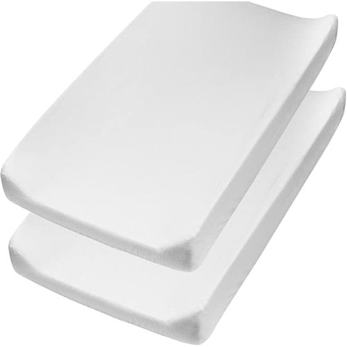 HonestBaby Baby Organic Cotton Changing Pad Covers (Set of Two) - One Size - Bright White