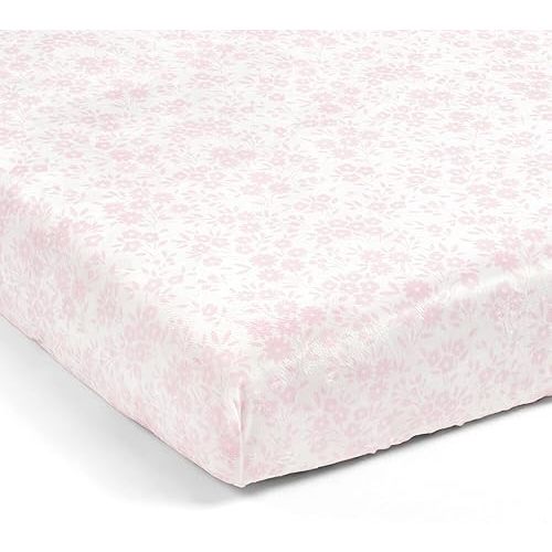 Lush Decor Garden of Flowers Soft & Plush Fitted Crib Sheet, 52"x 28", Pink