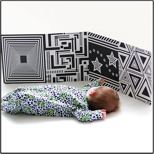 Board That Babies Love - Perfect Size Black and White Baby Cards for Developmental Newborn Tummy Time Toys - Thick Stand Up Board - Black & White Newborn Toys for 0-3 Months & Older