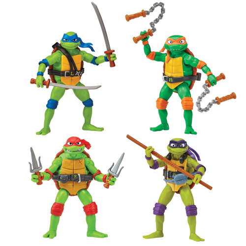 Walmart Exclusive: TMNT Mutant Mayhem Movie Action Figures Bundle - Leonardo, Donatello, Michelangelo, Raphael