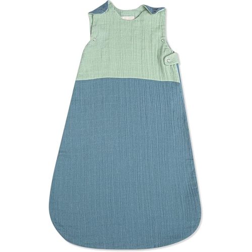Crane Baby Wearable Blanket, Wearable Soft Cotton Baby Blanket for Boys and Girls 0-9 Months, Riverstone and Evergreen, 19”w x 30”h
