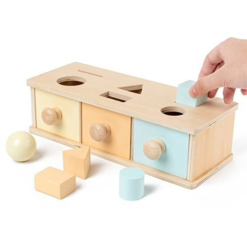 Montessori Learning Toys for Babies 1, 2, 3 Year Old Toddlers, Multiple Wood Colorful Puzzle Pieces Baby Toys for Infants 1 Year Old Fun Birthday Gift 6-12 Months Toy