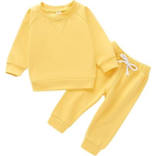 Happy Town Fall Outfits for Toddler Girl Boy Long Sleeve Top and Long Pants Set Toddler Sweatsuits