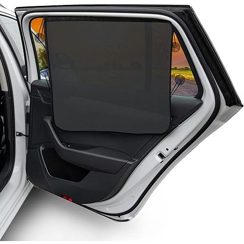 EcoNour Magnetic Car Sun Shade Side Window (2 Pack) | Rear Window Sun Shade, Blocks Harmful UV Rays | Ensures Privacy Protection | Baby Travel Accessories | Magnetic Curtain for Baby and Kids