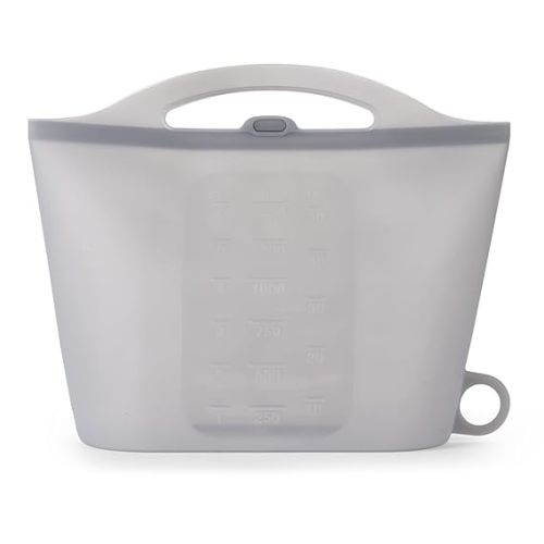 Haakaa Silicone Microwave Steam Sterilizer Bags for Travel, Reusable Silicone Steaming Bags for Baby Bottles, Breast Pump, Accessories, Pacifiers and Teethers, Great for Home and On-the-Go, Grey (1PC) - Small - 1.0