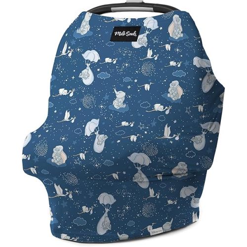 Milk Snob Original Disney 5-in-1 Baby Cover, Breastfeeding, Car Seat, Carrier, Stroller, High Chair, Shopping Cart, Canopy, Baby Shower Gender Neutral Gifts, Nursing Top (Dumbo Dreams)