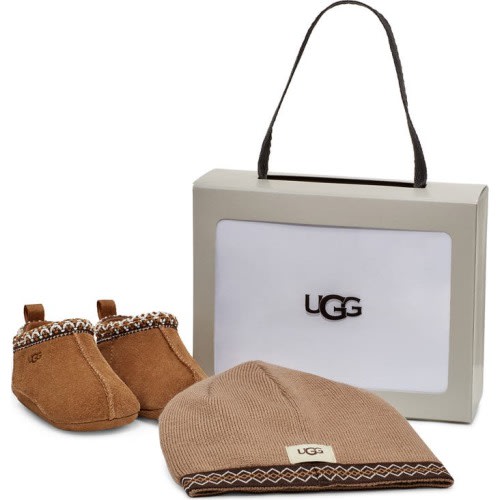 Baby Baby Tasman Boot & Beanie Set, 4/5 M, Chestnut
